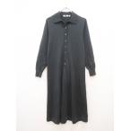 Uniqlo U(ユニクロユー)襟付ニットワンピース 長袖 黒 レディース　A-ランク　S [委託倉庫から出荷]