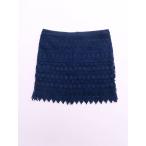 Forever21(フォーエバートゥエンティーワン)クロシェレースミニスカート 紺 レディース　Aランク　S