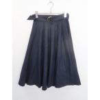 nano・universe(ナノユニバース)ベルト付ミディフレアスカート 紺 レディース　Aランク　36 [委託倉庫から出荷]