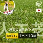 人工芝 1m×10m ロール アイリスオーヤマ 防草シート一体型 芝生 耐久性 U字針 防カビ 庭 ベランダ DIY ペット リアル防草人工芝 RP-30110 *
