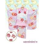  "Семь, пять, три" кимоно три лет для . ткань * пальто комплект . белый розовый * лаванда серия олень. . принт / снег колесо . маленький цветок * классика рисунок (. перо рисунок )[162]