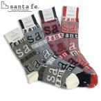 ショッピングサンタ サンタフェ ジャガード ソックス 靴下 01804 白 黒 エンジ 紺赤 santafe イグルス メンズ