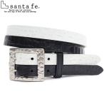 サンタフェ 2穴デザイン ベルト ホワイト ブラック 100-03111-099C santafe