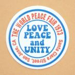 アドバタイジングステッカー(S) Love Peace and Unity ホワイト シール アメリカン 防水仕様 JE-S22