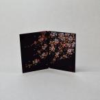 会津塗　アートートスタンド（屏風）　桜　黒　日本のお土産会津のお土産