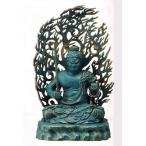 仏像｜　不動明王座像　｜仏師彫刻家　長田晴鳳作｜青銅（ブロンズ）製　桐箱入【高岡銅器】