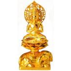 ショッピング辰 ｜普賢菩薩　辰（たつ）・巳（へび）年生まれ　｜十二支御守本尊｜合金ダイキャスト製純金メッキ　紙箱入【高岡銅器　仏像】10ｚ38-4