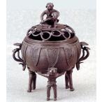 香炉 ｜香立て｜香香炉　玉型　霊芝耳(唐子足)｜須賀月芳作　蝋型青銅(ブロンズ)製　桐箱入り｜高岡銅器　置物｜