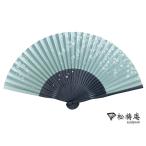 【京都 松祷庵】特選 扇子 こぼれ絵 桜 ブルー地 ua146 扇子袋付 箱入り 女性 婦人用 レディース 和装 和小物 和柄 プレゼント 記念日