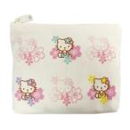 Yahoo! Yahoo!ショッピング(ヤフー ショッピング)ティッシュポーチ ハローキティちゃん 和柄 帆布 日本製 オフホワイト地桜小さくら 女性用 キッズ