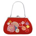 Yahoo! Yahoo!ショッピング(ヤフー ショッピング)バッグ 桂由美 がま口 手提げ クラッチ 赤白色地菊梅楓刺繍 振袖 成人式 卒業式 袴 着物 きもの 単品 赤色 女性用