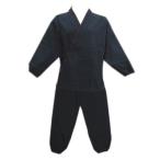 ショッピング作務衣 作務衣 さむえ 女性用 綿 無地 黒色 Ｍ Ｌ 部屋着 ユニフォーム 簡単 レディース