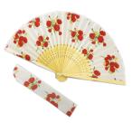 扇子 扇子袋 セット 女性用 オフホワイト白色地花束 化粧箱入り 浴衣 着物 和柄 レディース