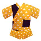 甚平 じんべい 子供用 キッズ ジュニア 金茶ウロコ 130cm 140cm 150cm 男の子 女の子 鬼滅の刃風