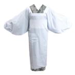 ショッピング訳有 【訳有り 少難あり】 割烹着 かっぽう着 白 フリー 日本製 日清紡 ロング丈 三ツ桃 着物 和装 洋装 白色 女性用