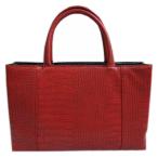 バッグクロコ調トート手提げ赤色レッ...
