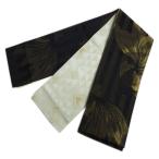 半巾帯 半幅帯 リバーシブル 黒色地金糸入り金魚 日本製 洗える着物 小紋 浴衣