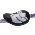 帯留め帯止め清水焼しずく型黒台白う...