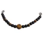  перо тканый шнур. клетка шнурок мужской мужчина натуральный камень Camel чёрный 