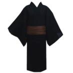 浴衣 メンズ 男性 綿麻 兵児帯 2点セット しじら織 黒無地 Ｍ Ｌ ＬＬ 3Ｌ 帯簡単 ゆかた へこ帯 男物