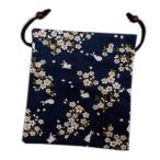 Yahoo! Yahoo!ショッピング(ヤフー ショッピング)平巾着 巾着袋 小物入れ 和柄 木玉付 桜うさぎ紺 日本製 女性用 キッズ