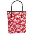 バッグ 和柄 手提げ 赤色地小桜桜 縦型 日本製 和装 着物 卒業式 袴 洋服 女性用