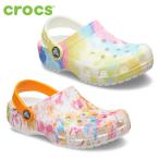 クロックス サンダル キッズ  crocs タイダイプリント CLASSIC TIE-DYE GRAPHIC 206995 オレンジ ホワイト 軽量