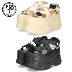 ショッピング厚底 サンダル ヨースケ 厚底サンダル レディース ストラップ スポーツサンダル ブラック アイボリー 黒 白 ハイソール YOSUKE 2601178