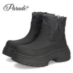 ショッピングスノーブーツ レディース ブーツ スノーブーツ ショートブーツ レディース 靴 厚底 防寒 防滑 撥水加工 止水ファスナー ブラック Parade パレード 52906