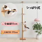 【特価セール】キャットタワー 突っ張り式 省スペース 麻紐 爪とぎ 麻 つっぱり 宇宙船付き 多頭飼い ペットハウス ペ