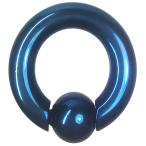 ステンレスボディピアス 2G 内径16mm スプリングボール10mm ブルー