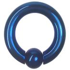 ステンレスボディピアス 4G 内径16mm スプリングボール8mm ブルー