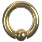 ステンレスボディピアス 4G 内径16mm スプリングボール8mm ゴールド