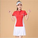  Golf одежда женский большой размер лето 30 плата 40 плата 50 плата плиссировать теннис рубашка с коротким рукавом & юбка верх и низ в комплекте выставить ko-te