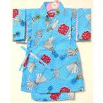 男の子まとい柄甚平3・4才用青地(bj0a04f)