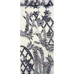 竺仙ゆかた反物綿絽白地・竹に藤の柄(r0j08nf)