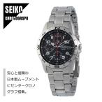 SEIKO セイコー CHRONOGRAPH クロノグラフ 日本製ムーブメント SND375P ブラ ...