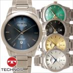 テクノス　T9B77　チタンケース＆ベルト 三針 カレンダー  腕時計 メンズ TECHNOS 正規品 アウトレット
