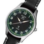 エルジン ELGIN 腕時計 国内正規 FK1431TI-GRP ソーラー電池 クオーツ メンズ ブラック グリーン チタン クリスマスプレゼント