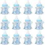 Zerone Mini Baby Bottles  Mini Candy Bottle Gift Box Girl Baby Birthday Parties Decoration DIY Wrapper Decorations Baby Shower Favor  Pack of 24(Blue)