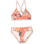 Seafolly Girls' Wide Band Fixed Triangle Top Bikini Swimsuit Set  Island Tales Peach  6　並行輸入品