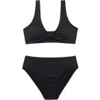 SOLY HUX Girl's Two Piece Swimsuits Tie Knot Front Bikini Bathing Suits Black 160　並行輸入品
