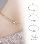アンクレット レディース チェーン 金属アレルギー対応 キラキラ リング サークル ダブル 華奢 かわいい 時計 モチーフ プレゼント ギフト