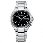 シチズン アテッサ CITIZEN ATTESA Eco-Drive 電波ソーラー スーパーチタニウム 38mm ミドルサイズ ブラック AT6070-57E 送料無料
