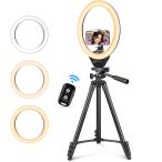 UBeesize LED фары со светящимися кольцами 10 дюймовый смартфон штатив собственный .. свет видео свет сенсорная панель функционирование тип Live распределение . соответствует женщина super свет 127cm штатив 