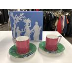  Wedgwood WEDGWOOD посуда cup &amp; блюдце пара 2 комплект розовый зеленый цветочный принт 