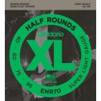 D'Addario XL HALF ROUNDS (SEMI-FLAT WOUND) ENR70 Long ダダリオ (ベース弦) (ネコポス) 【ONLINE STORE】
