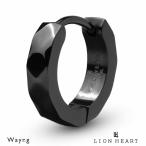 ショッピングLION ライオンハート カッティング フープピアス サージカルステンレス ダークブラック 黒 片耳用 1点売り メンズ ブランド LION HEART