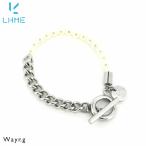 Yahoo! Yahoo!ショッピング(ヤフー ショッピング)エルエイチエムイー LHME ハーフ パールブレスレット 喜平チェーン サージカルステンレス Sサイズ メンズ レディース ブランド