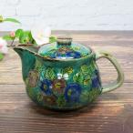 急須 おしゃれ 九谷焼 ポット 急須 グリーン椿